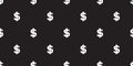 Dollar money icon Vector Seamless Pattern isolated wallpaper background Black Royalty Free Stock Photo
