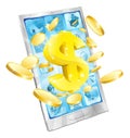 Dollar money phone concept Royalty Free Stock Photo