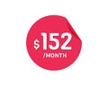 $152 Dollar Month. 152 USD Monthly sticker