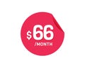 $66 Dollar Month. 66 USD Monthly sticker