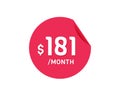 $181 Dollar Month. 181 USD Monthly sticker