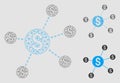 Dollar Network Nodes Vector Mesh Network Model and Triangle Mosaic Icon Royalty Free Stock Photo