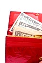 Dollar notes and wallet Royalty Free Stock Photo