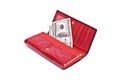 Dollar notes and wallet Royalty Free Stock Photo