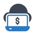 Dollar pay vector glyph color icon Royalty Free Stock Photo