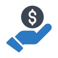 Dollar pay vector  glyph color  icon Royalty Free Stock Photo