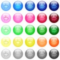 Dollar piggy bank icons in color glossy buttons