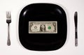 Dollar on Plate Royalty Free Stock Photo