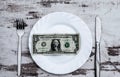 Dollar on plate Royalty Free Stock Photo