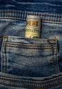 100 dollar pocket money, in jeans pocket, 100 dollar bills 3 Royalty Free Stock Photo