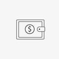 Dollar, purse, wallet icon. Vector illustration, flat design