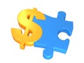 Dollar and puzzle Royalty Free Stock Photo