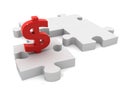 Dollar puzzle piece Royalty Free Stock Photo