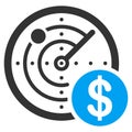 Dollar Radar Flat Icon