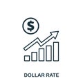 Dollar Rate Increase Graphic icon. Mobile apps, printing and more usage. Simple element sing. Monochrome Dollar Rate