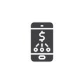 Dollar rate mobile application vector icon