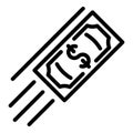 Dollar rise icon, outline style