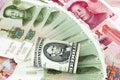 Dollar and RMB Royalty Free Stock Photo