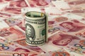 Dollar and RMB Royalty Free Stock Photo