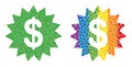 Dotted Dollar Rosette Collage Icon of LGBT-Colored Round Dots