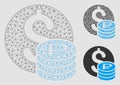 Dollar and Rouble Coins Vector Mesh Network Model and Triangle Mosaic Icon