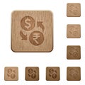 Dollar Rupee exchange wooden buttons