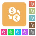Dollar Rupee rounded square flat icons