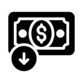 Dollar save vector glyph flat icon Royalty Free Stock Photo