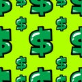 Dollar seamless pattern, economy and money.