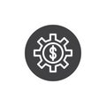 Dollar setting cog gear icon vector Royalty Free Stock Photo