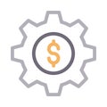 Dollar setting thin color line vector icon