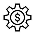 Dollar setting vector thin line icon Royalty Free Stock Photo