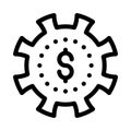 Dollar setting vector thin line icon Royalty Free Stock Photo