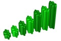 Dollar shape chart. 3D rendering