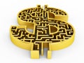 Dollar shaped maze Royalty Free Stock Photo