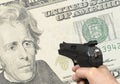 Dollar shooting Royalty Free Stock Photo