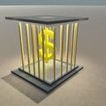 Dollar sign in a cage Royalty Free Stock Photo