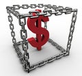 Dollar sign in chain box Royalty Free Stock Photo