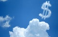 Dollar Sign Cloud Royalty Free Stock Photo