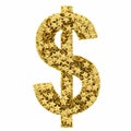 Dollar sign composed of golden