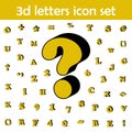 Dollar sign, 3d icon. 3D words, letters icons universal set for web and mobile Royalty Free Stock Photo