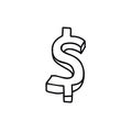 Dollar sign doodle icon Royalty Free Stock Photo