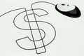 Dollar sign drawn with mouse wire Royalty Free Stock Photo