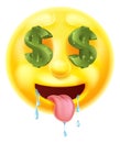 Dollar Sign Eyes Emoticon Emoji Royalty Free Stock Photo