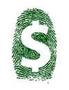 Dollar sign fingerprint illustration design Royalty Free Stock Photo