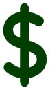 Dollar Sign Flat Icon Raster Royalty Free Stock Photo