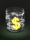 Dollar sign in glass jar,business concept Royalty Free Stock Photo