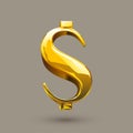 Dollar sign gold Royalty Free Stock Photo