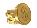 Dollar sign in golden coin