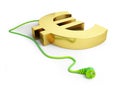 Dollar sign green power plug Royalty Free Stock Photo